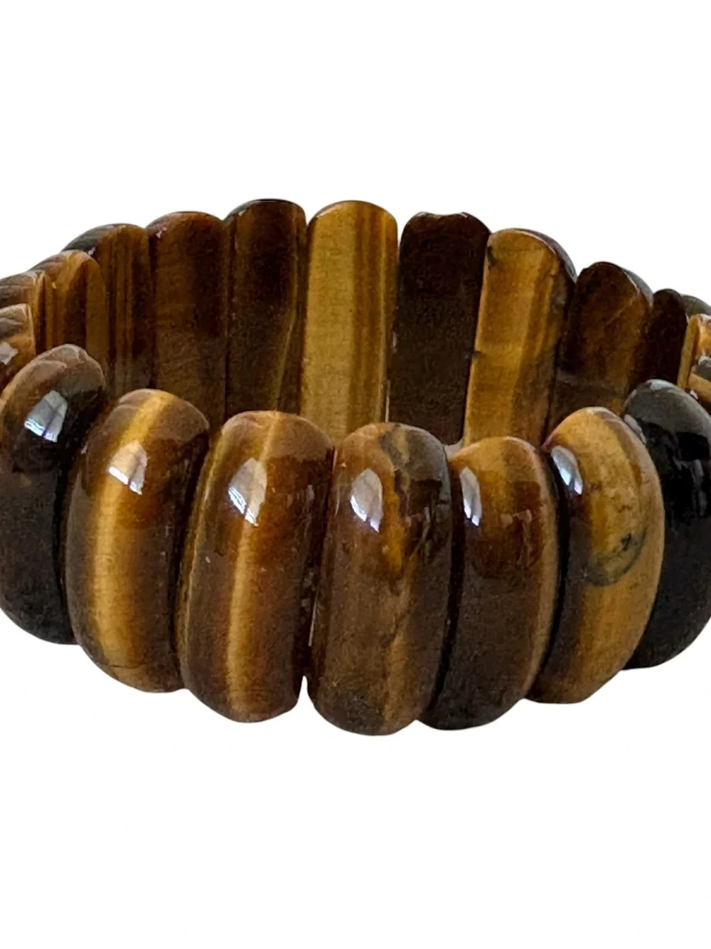 Tiger Eye Bracelet Semi-Precious Stretchable Beaded Natural Boho Gypsy